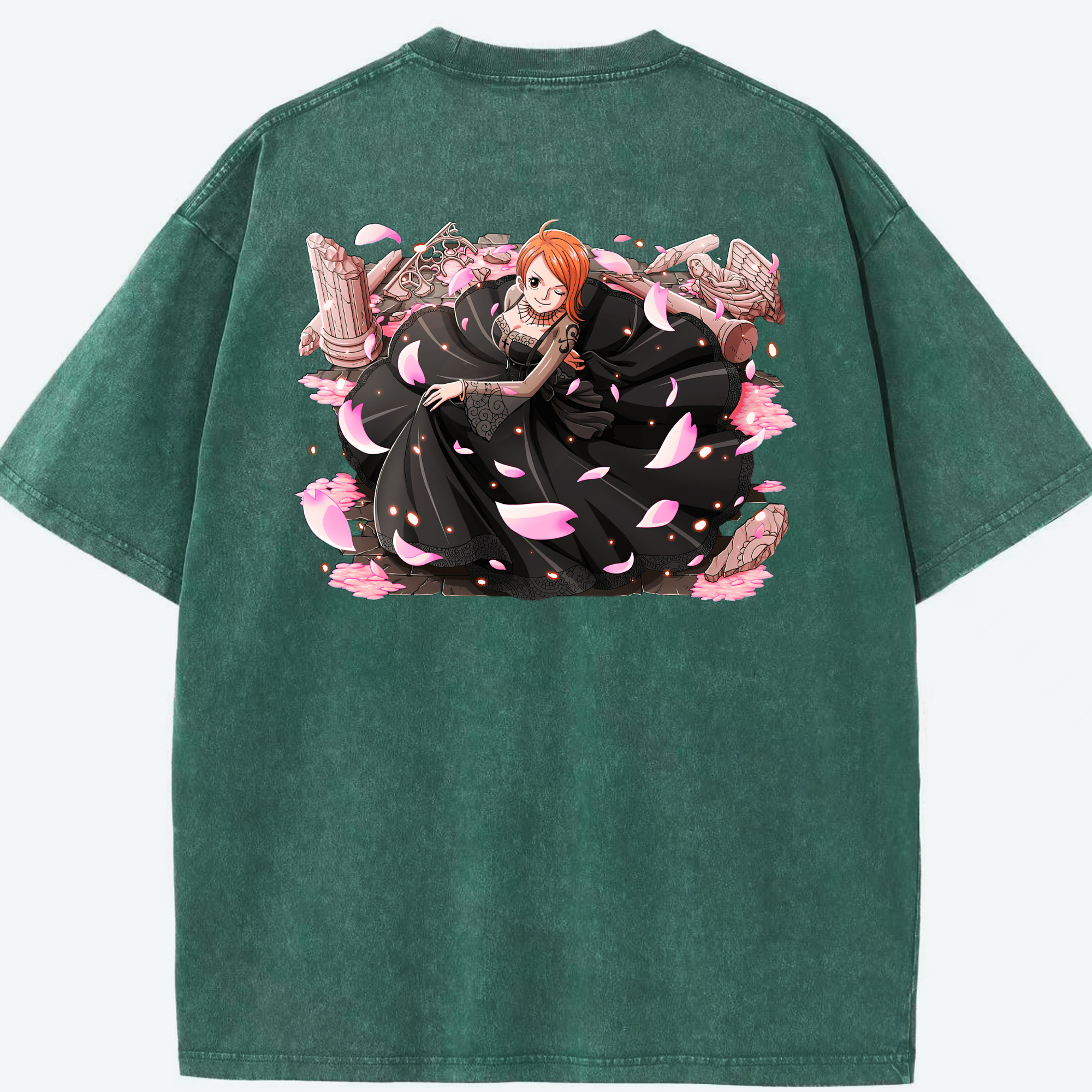 ワンピース ナミ ONE PIECE Nami 綿100% ヴィンテージ風 半袖Tシャツ（背面プリント）
